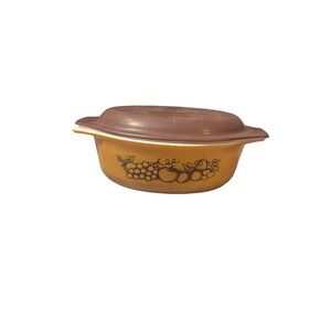 Vintage Pyrex Autumn Harvest 1.5 Qt Casserole Dish 474-B with Lid Burnt Orange